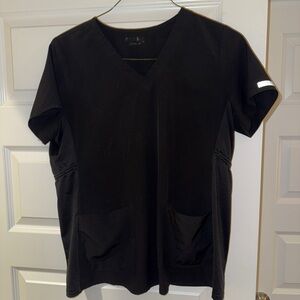 Medcouture black maternity scrub top